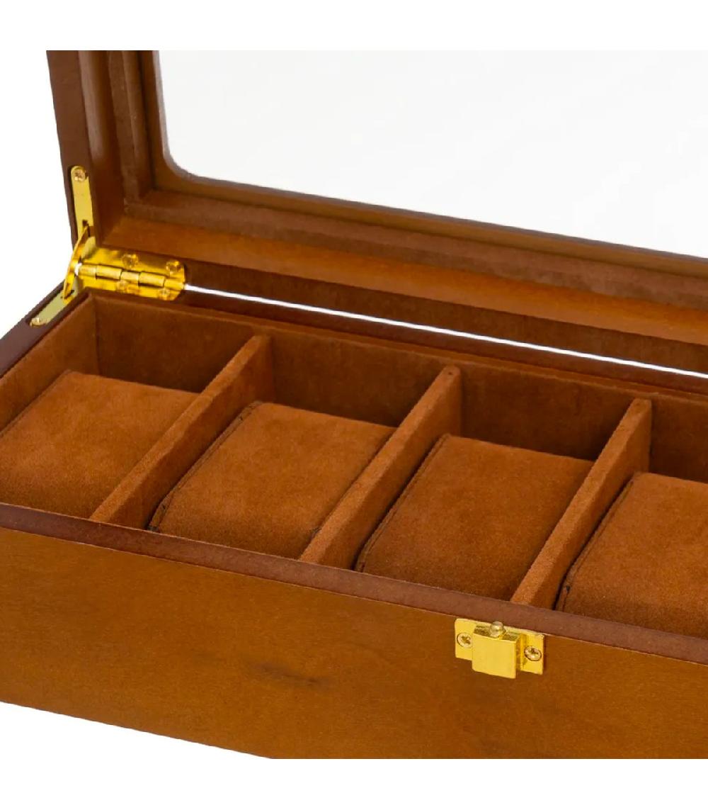 Wadiga Coffret De Rangement Pour 6 Montres En Bois 33x13x8cm