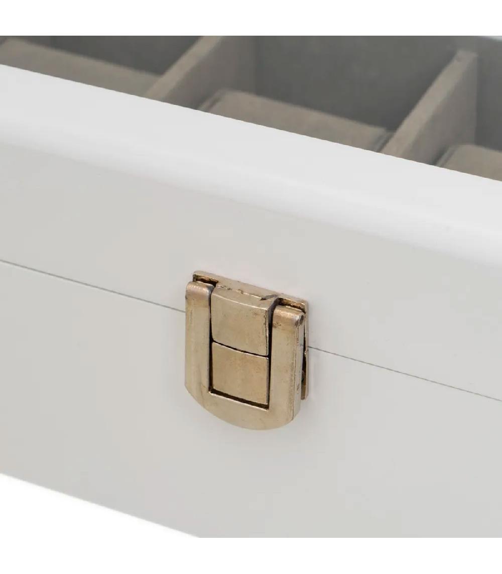 Wadiga Coffret De Rangement Pour 6 Montres En Bois Blanc 33x13x8cm