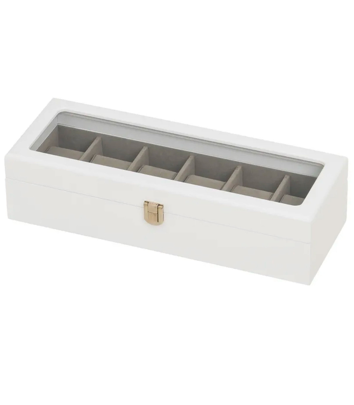 wadiga Coffret de rangement pour 6 montres en bois blanc 33x13x8cm