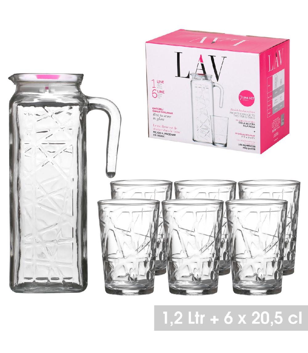 Wadiga Coffret Jus De Fruit 6 Verres + 1 Carafe En Verre
