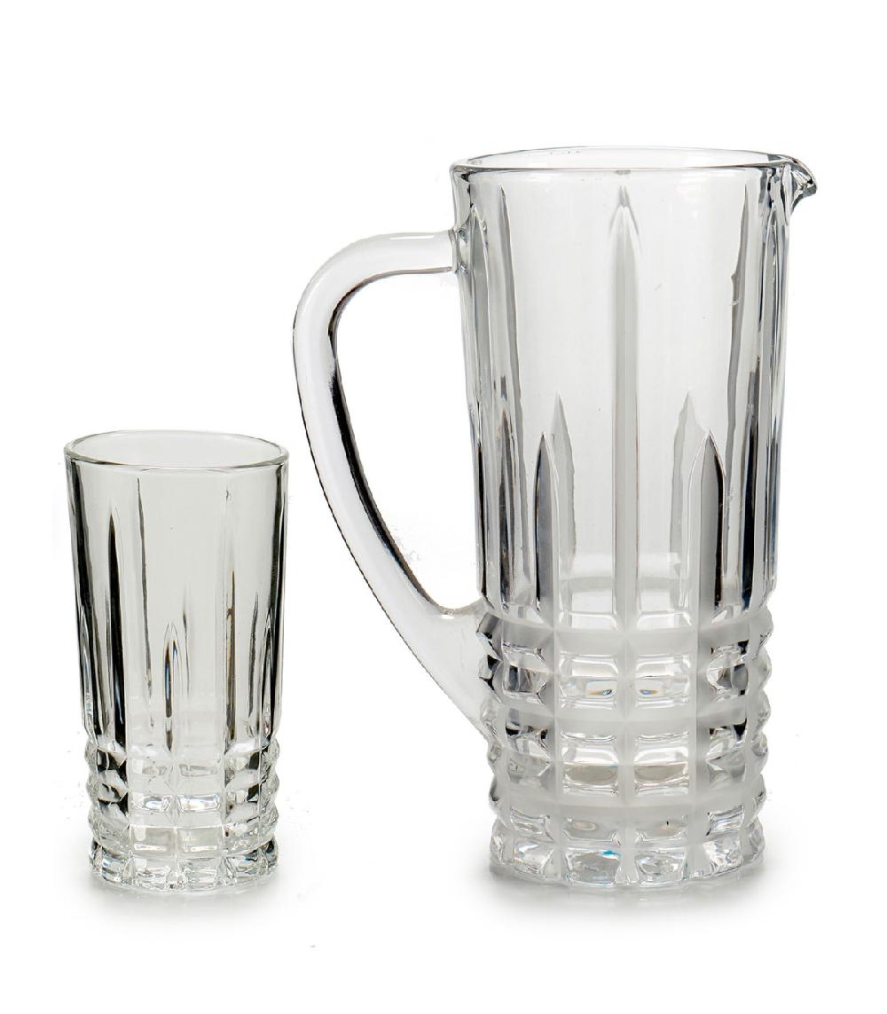 Wadiga Coffret Jus De Fruit 6 Verres + 1 Carafe En Verre 1L