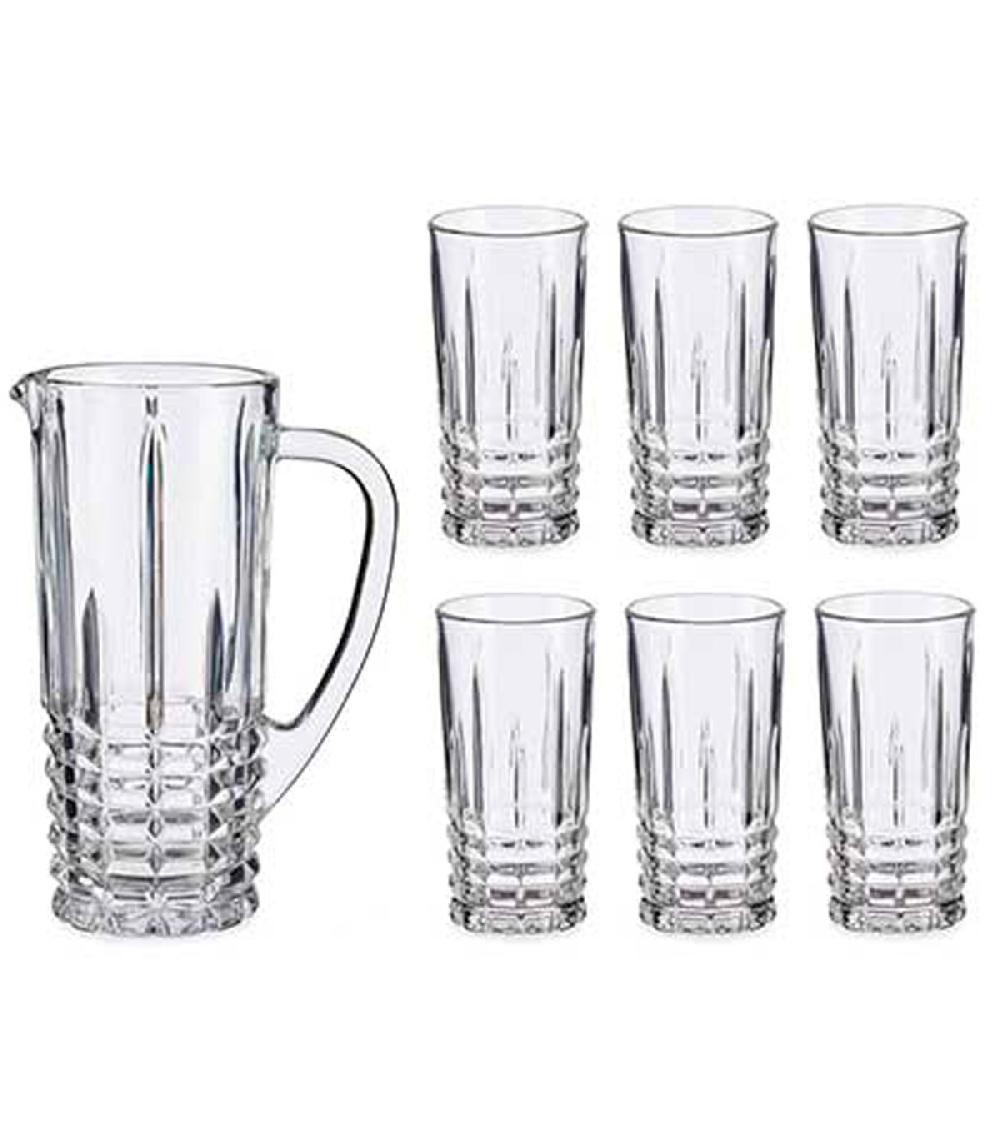 wadiga Coffret jus de fruit 6 verres + 1 carafe en verre 1L