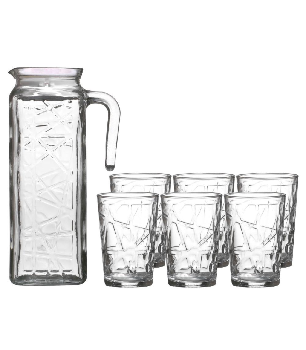 wadiga Coffret Jus de Fruit 6 Verres + 1 Carafe en Verre