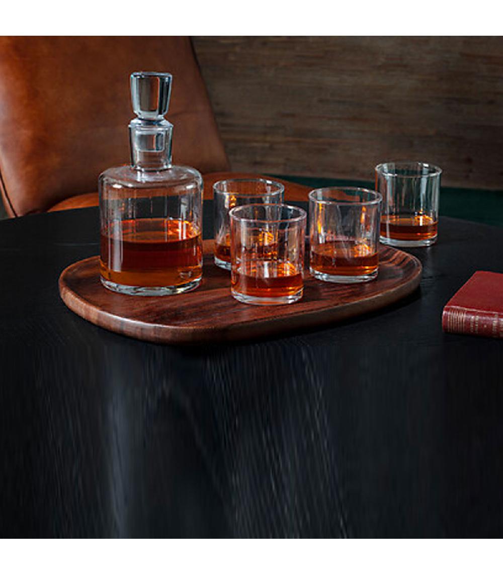 Wadiga Coffret Whisky 1 Carafe + 4 Verres En Verre Strié 11x11x22cm