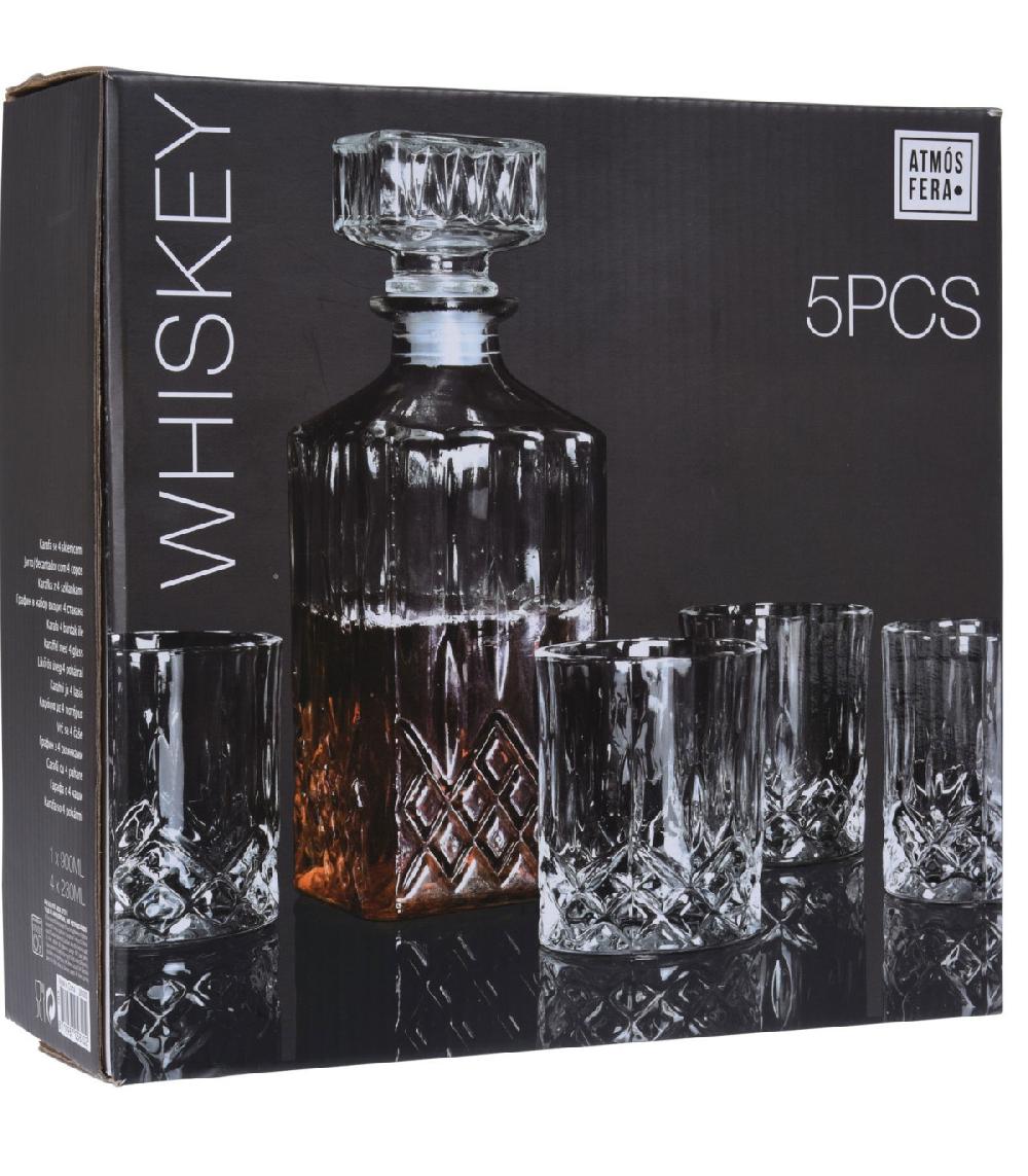 Wadiga Coffret Whisky - 1 Carafe à Whisky + 4 Verres Whisky