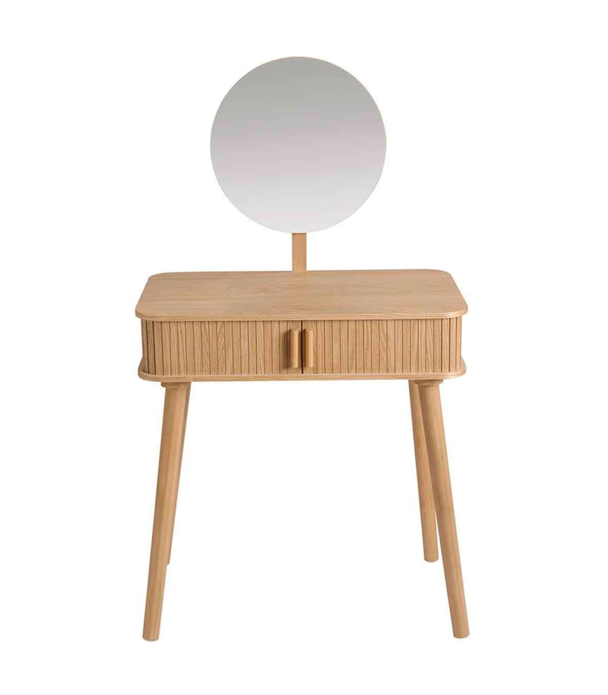 Wadiga Coiffeuse En Bois De Frêne Avec Miroir 70x40x126cm