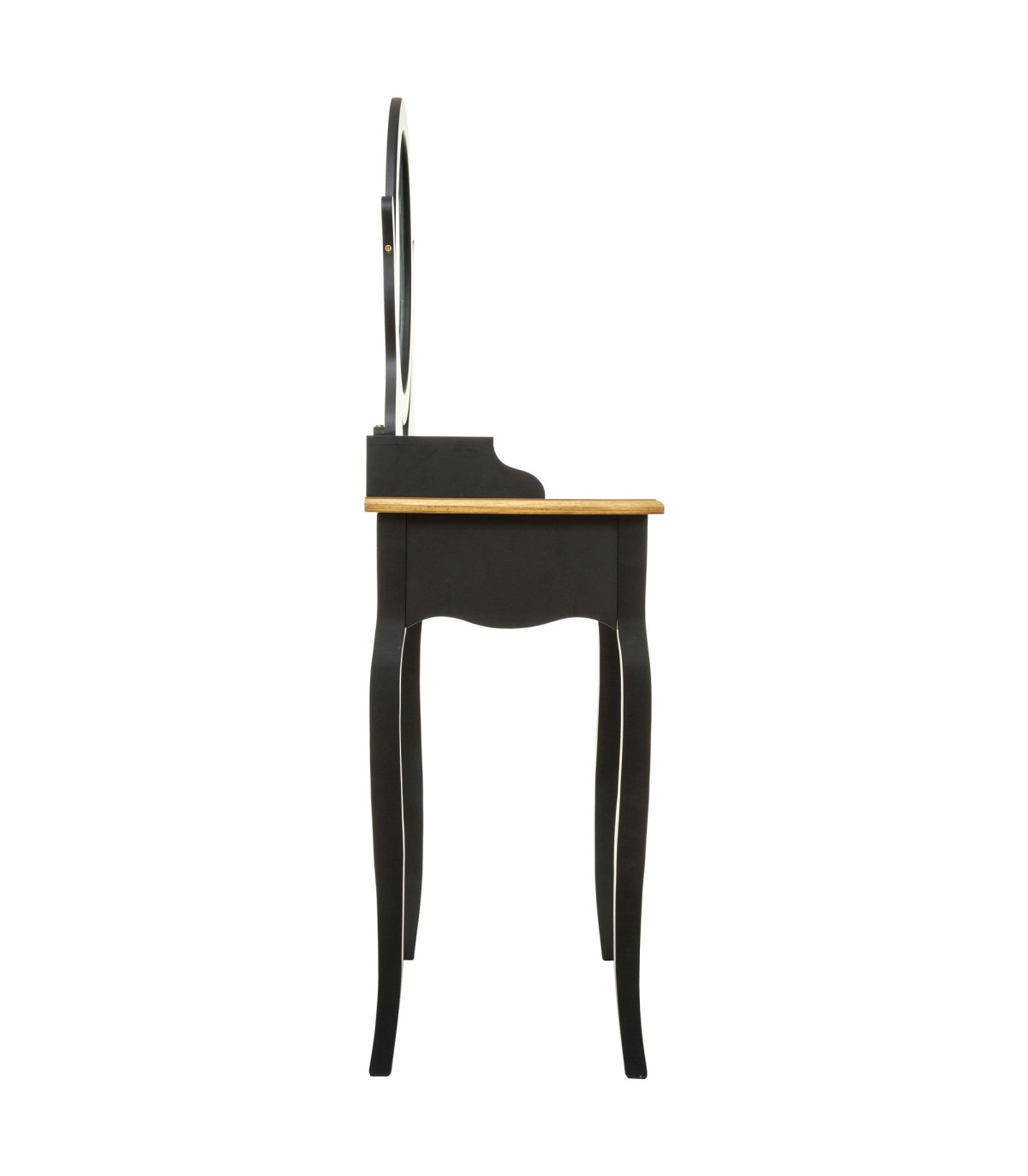 Wadiga Coiffeuse En Bois Noir Avec Miroir 3 Tiroirs 74x40x135cm