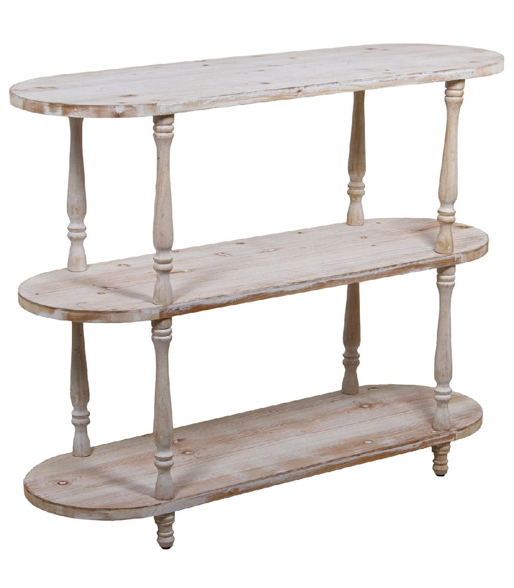 wadiga Console classique en bois 3 étages 120x40x93cm