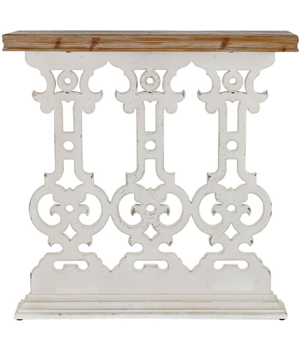 wadiga Console Classique en Bois Blanc et Plateau Bois