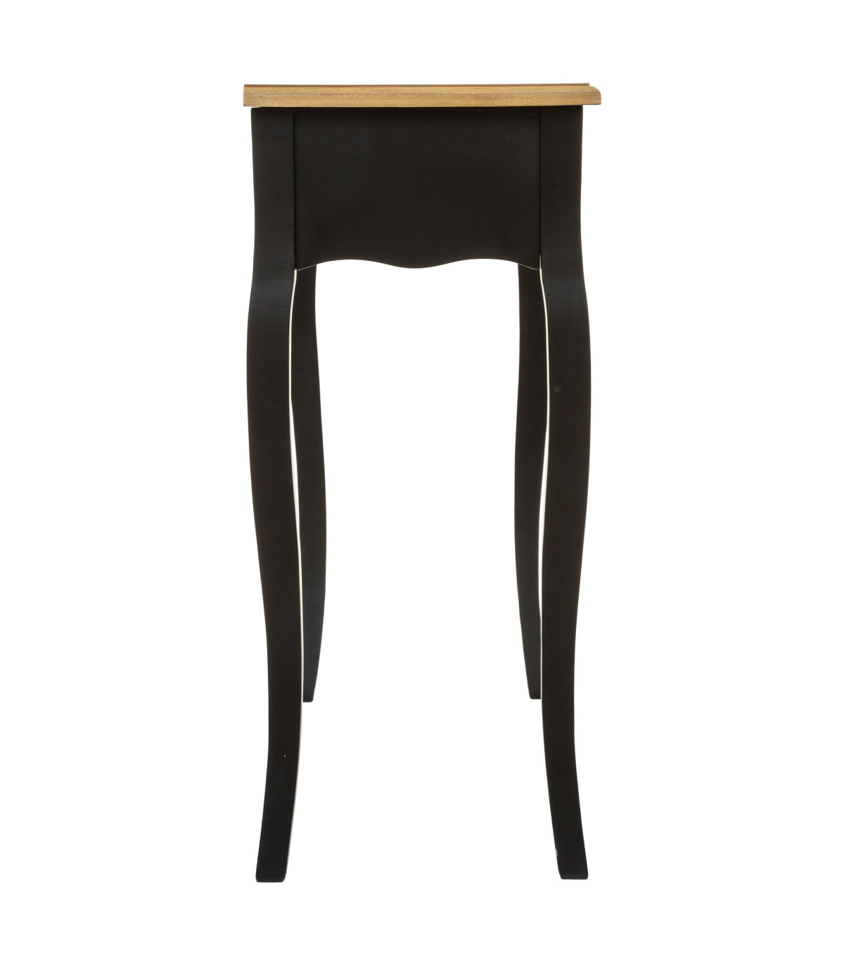 Wadiga Console Classique Noir Et Bois 2 Tiroirs 87x34x78cm