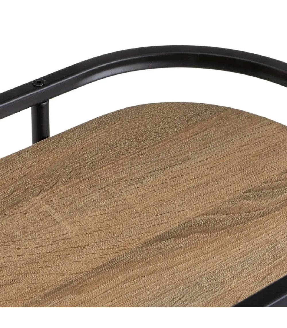 Wadiga Console D'entrée Bois Et Métal Noir 3 Plateaux 83x33x86cm