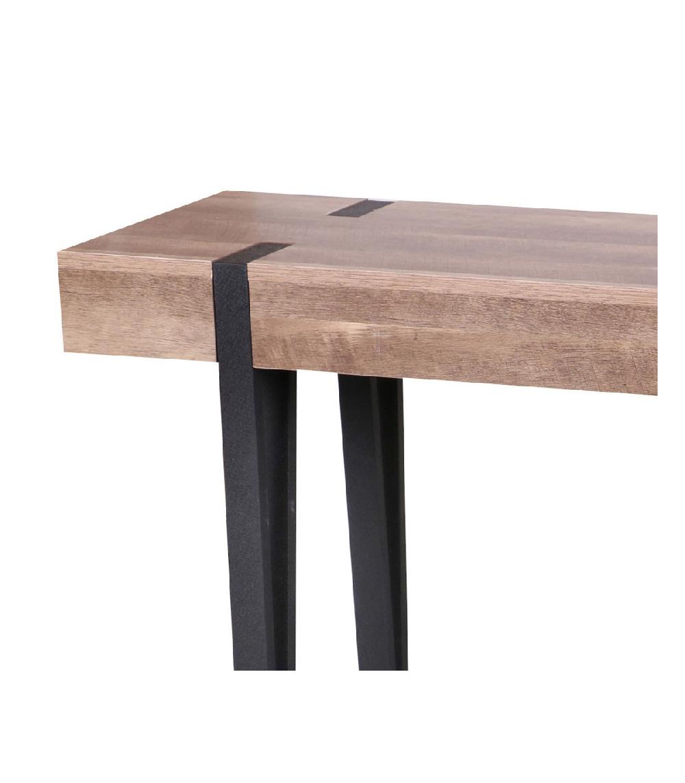 Wadiga Console D'Entrée Bois Et Métal Noir - Longueur 120cm