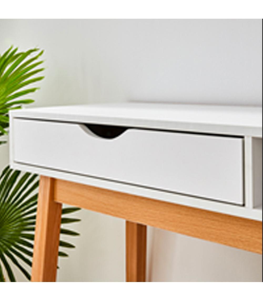 Wadiga Console D'entrée En Bois 1 Casier Et 1 Tiroir 119x37x75cm