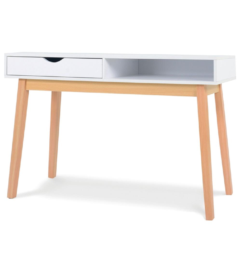 wadiga Console d'entrée en bois 1 casier et 1 tiroir 119x37x75cm