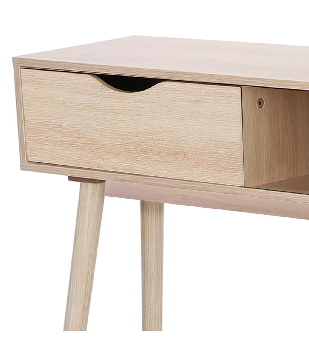 Wadiga Console D'entrée En Bois 1 Casier Et 1 Tiroir 80x30x72cm
