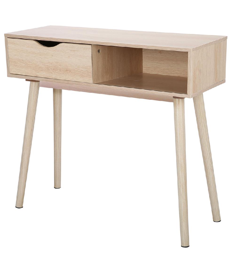 wadiga Console d'entrée en bois 1 casier et 1 tiroir 80x30x72cm