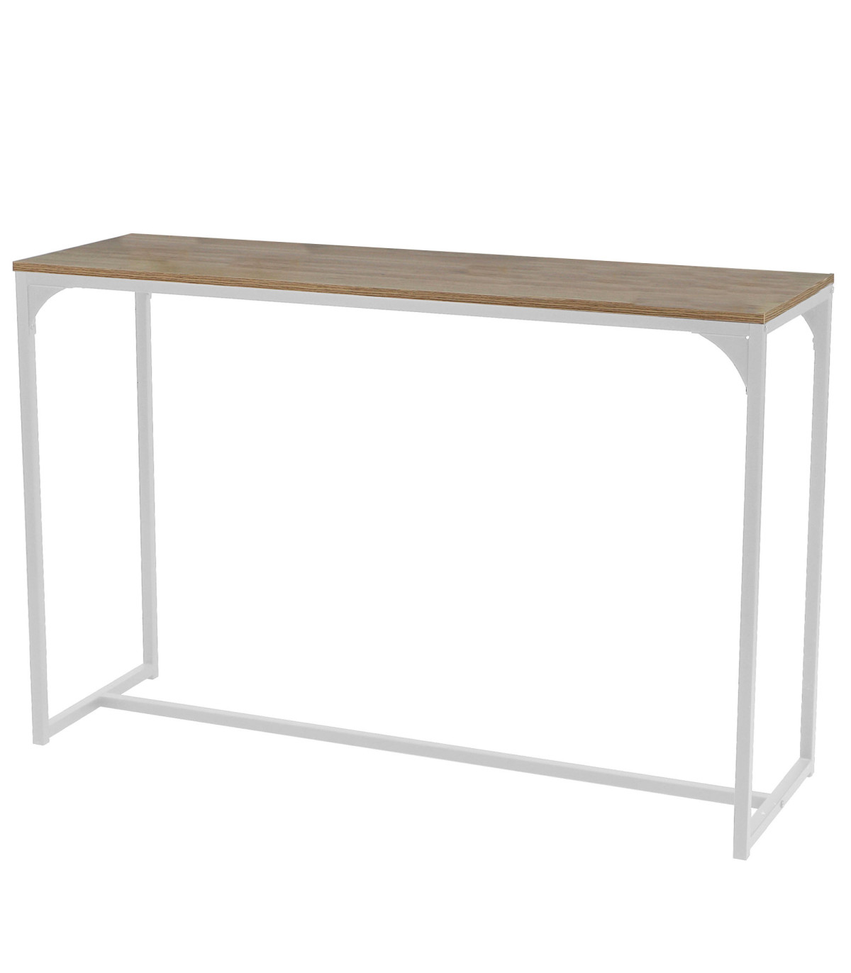 wadiga Console d'entrée en bois et métal blanc 120x39x79cm
