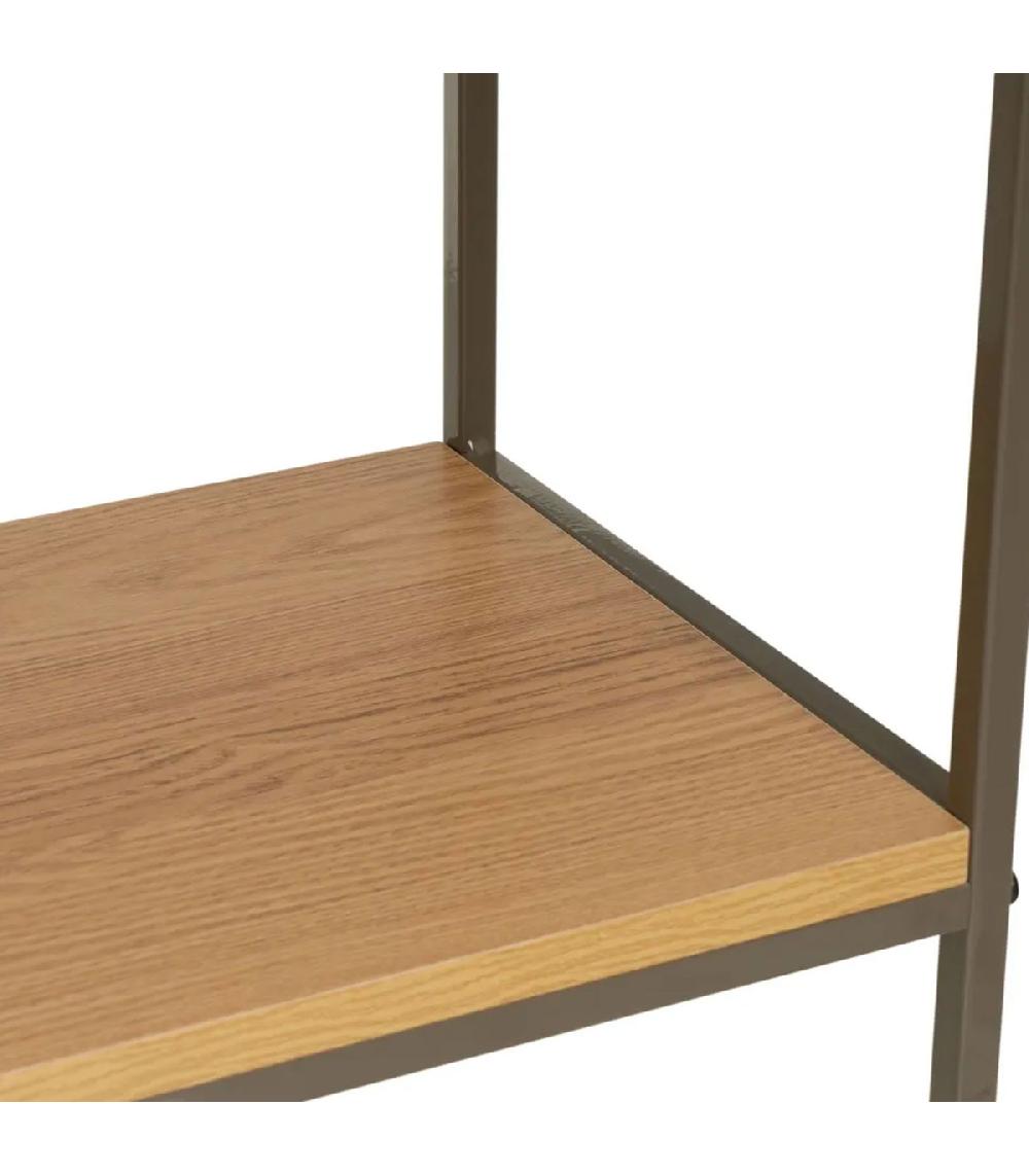 Wadiga Console D'entrée En Bois Et Métal Gris à 2 Casiers 80x30x75cm