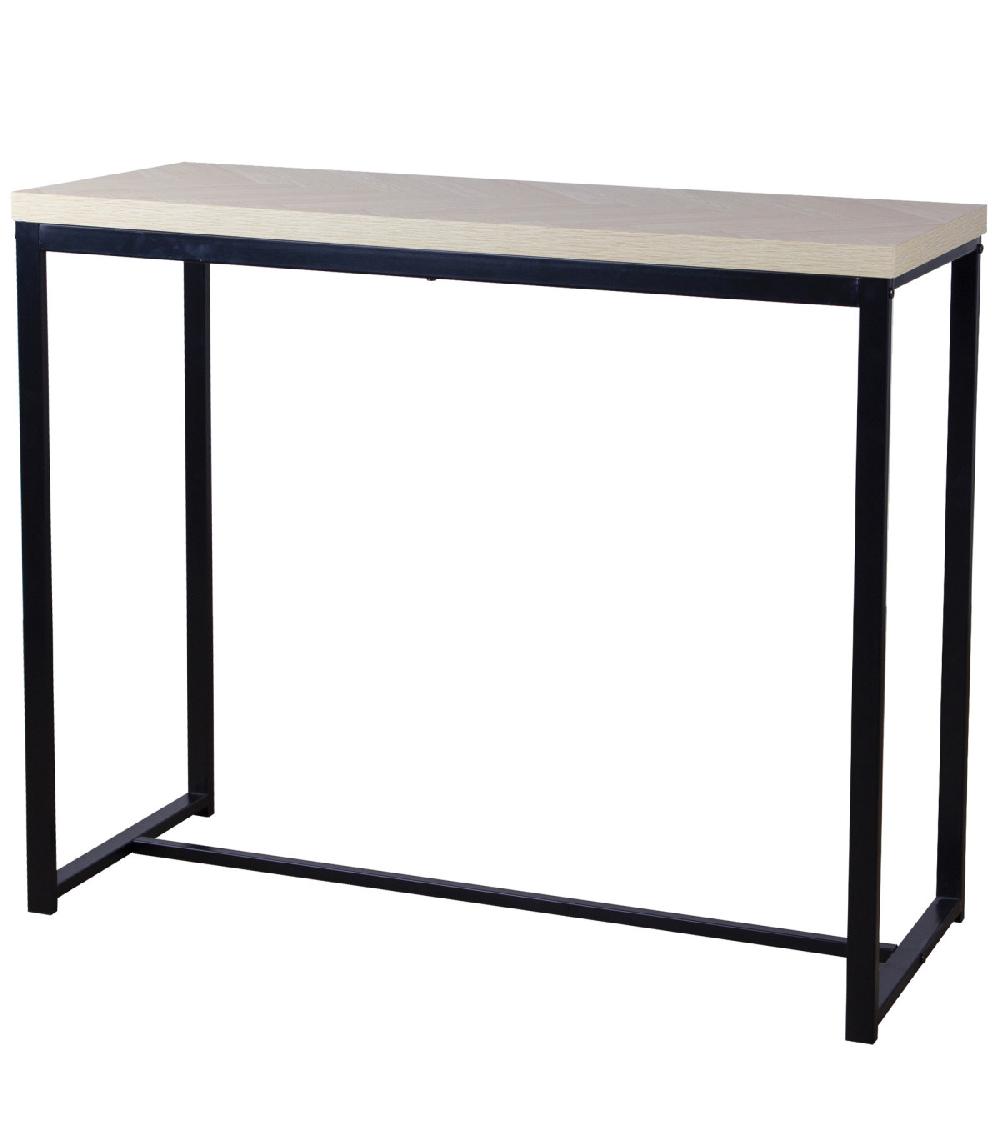 Wadiga Console D'entrée En Bois Et Métal Noir 100x35x78cm