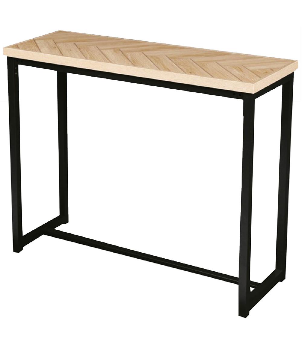 wadiga Console d'entrée en bois et métal noir 100x35x78cm