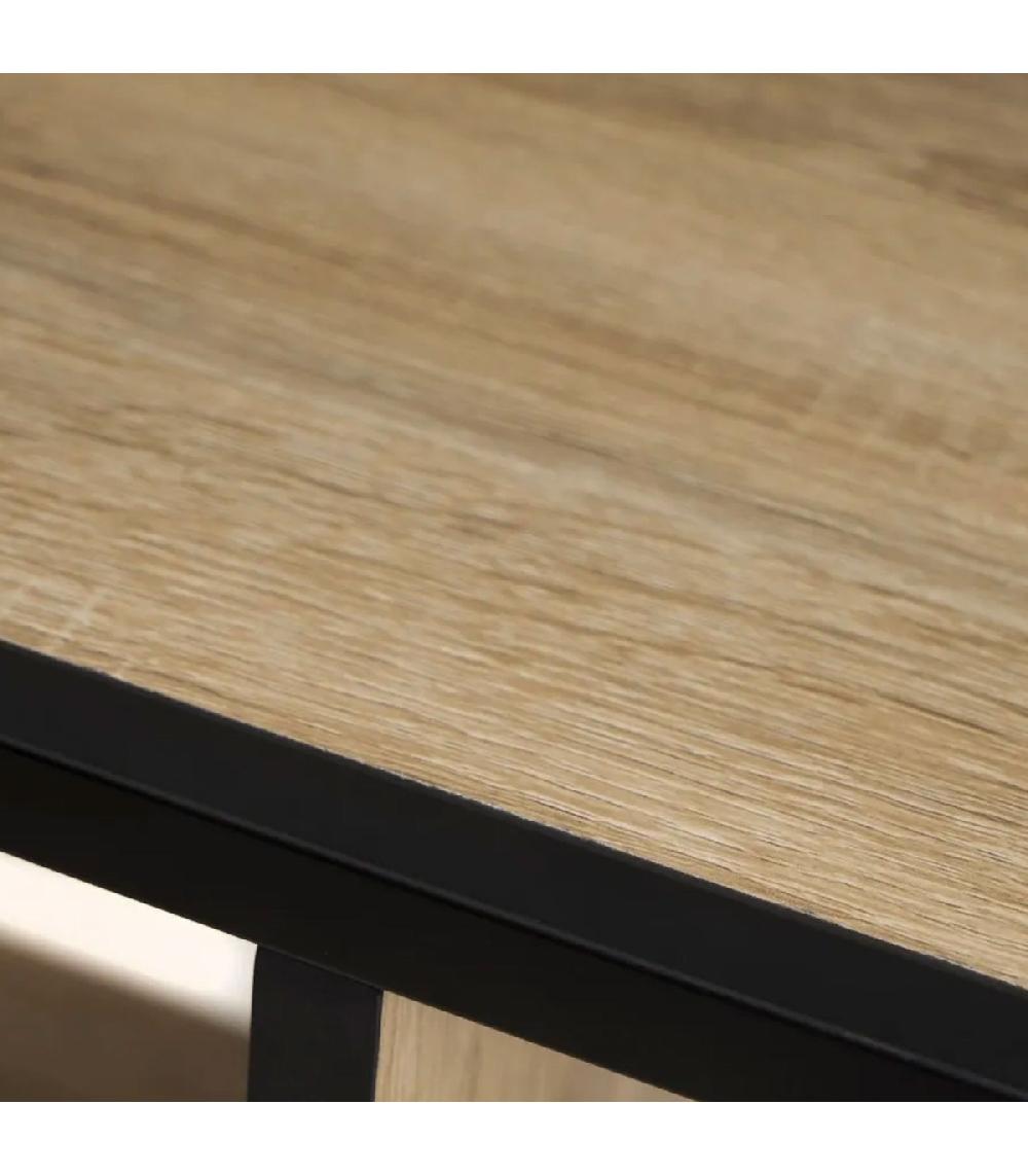 Wadiga Console D'entrée En Bois Et Métal Noir 3 Plateaux 80x30x80cm