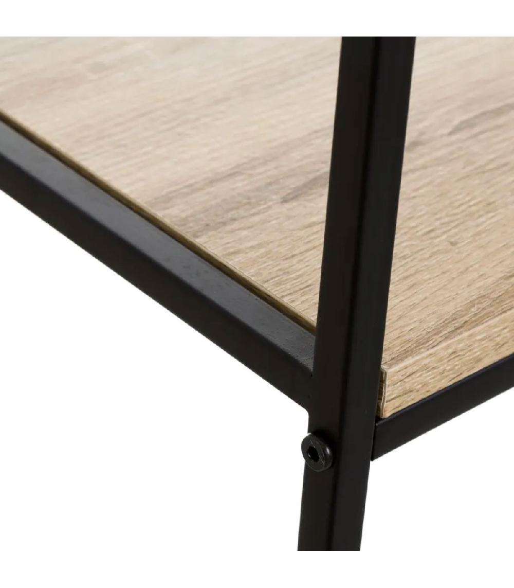 Wadiga Console D'entrée En Bois Et Métal Noir à 2 Casiers 80x30x75cm