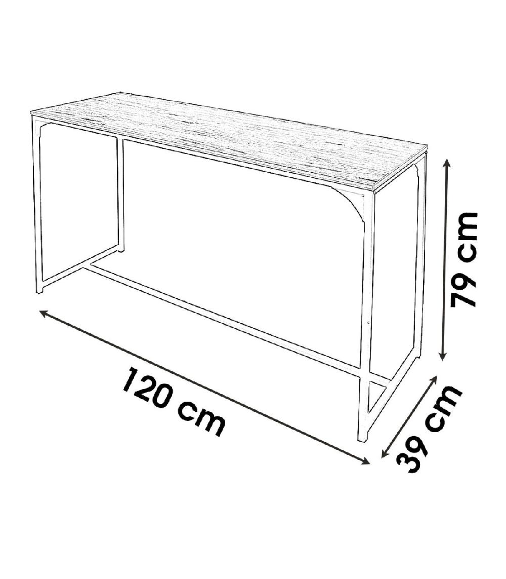 Wadiga Console D'Entrée En Bois Et Métal Noir - Longueur 120cm