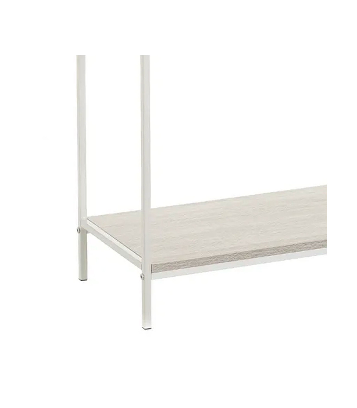 Wadiga Console D'Entrée En Bois Grisé Et Métal Blanc à 2 Casiers