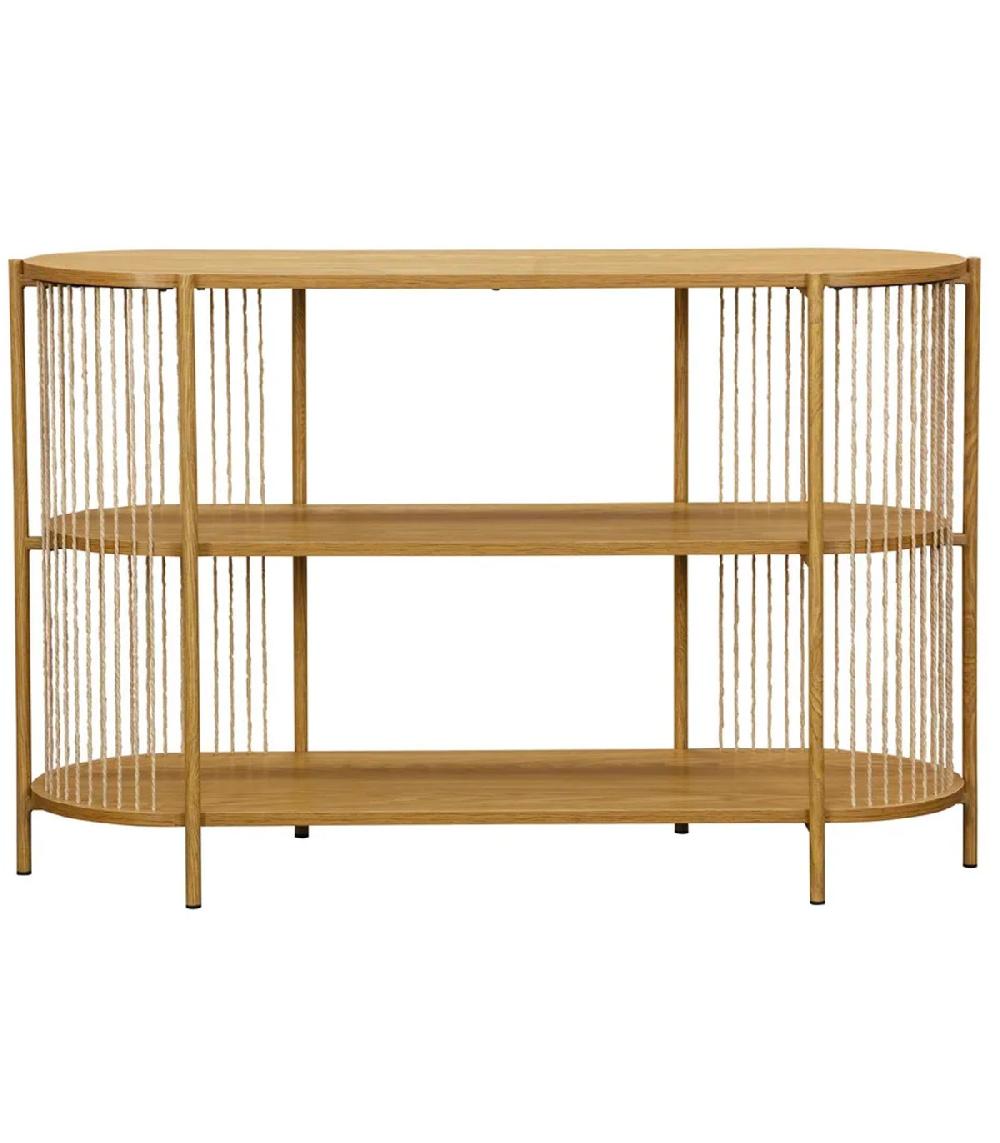 Wadiga Console D'entrée En Bois Métal Et Corde 3 Plateaux 142x42x80cm