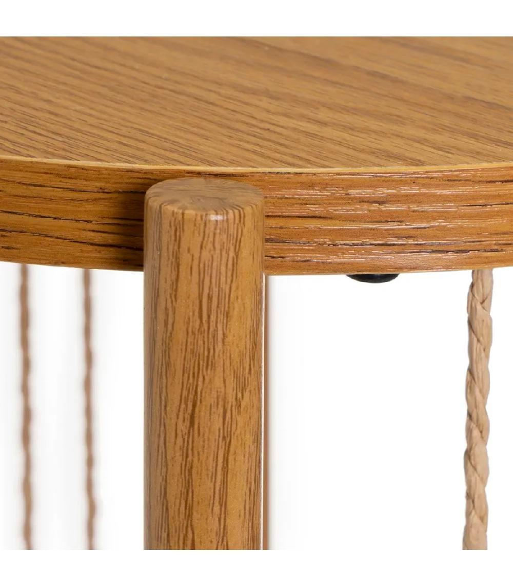 Wadiga Console D'entrée En Bois Métal Et Corde 3 Plateaux 142x42x80cm