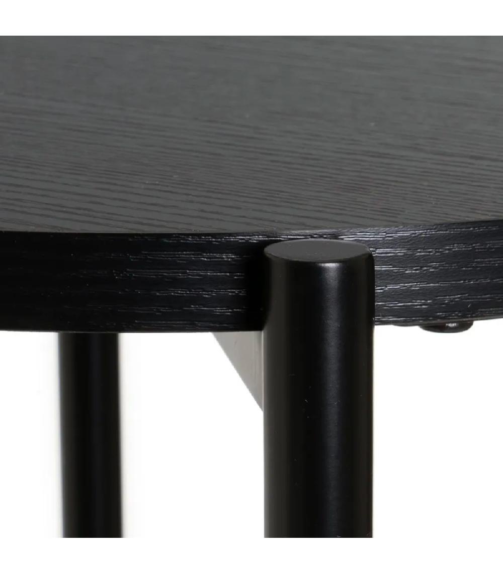 Wadiga Console D'entrée Noire En Bois Métal Et Corde 3 Plateaux 124x42x80cm