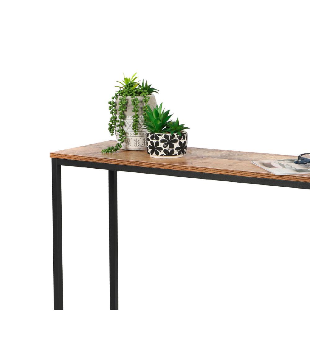 Wadiga Console D'Entrée Simple En Bois Et Métal Noir - Longueur 105cm