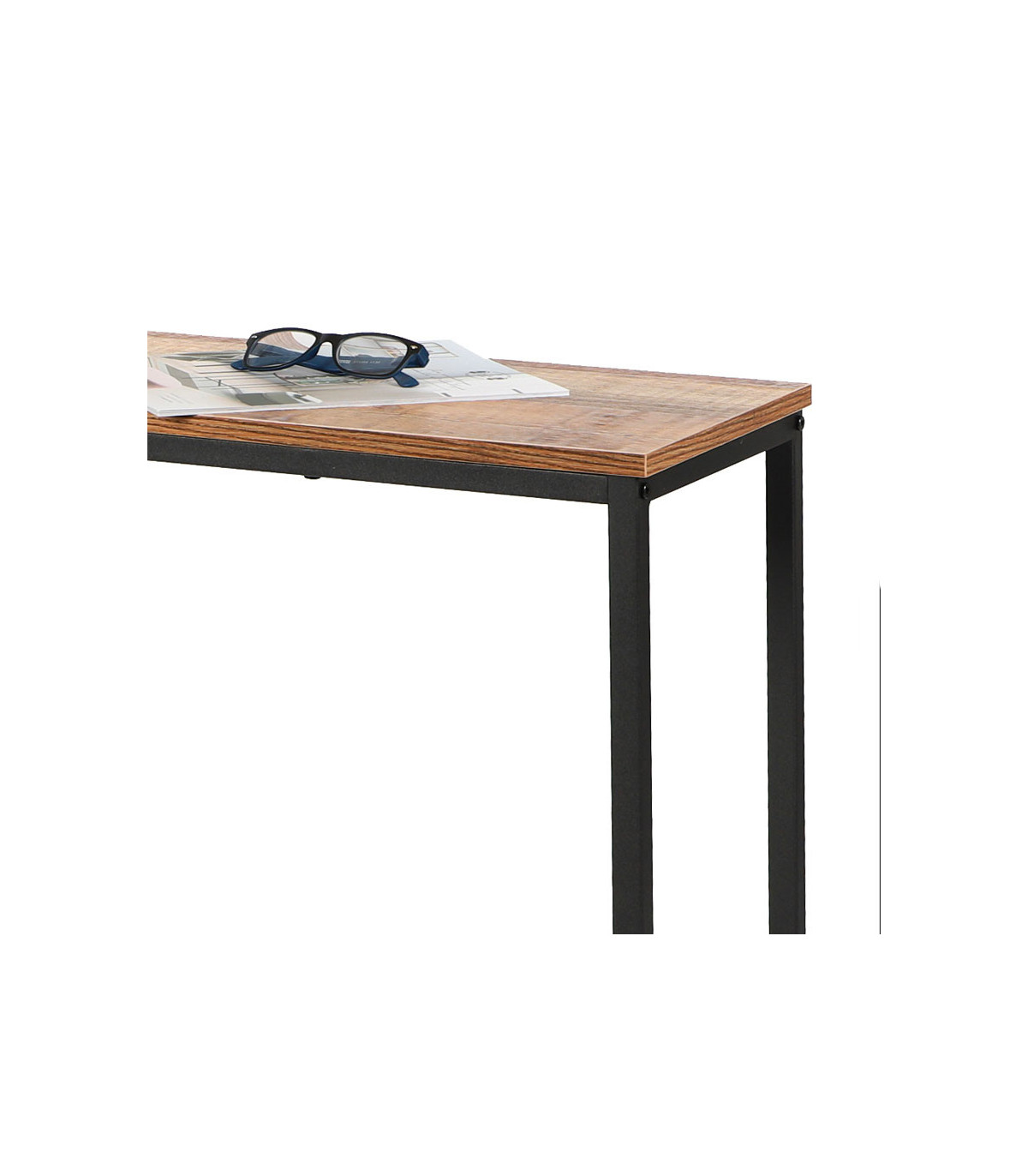 Wadiga Console D'Entrée Simple En Bois Et Métal Noir - Longueur 105cm