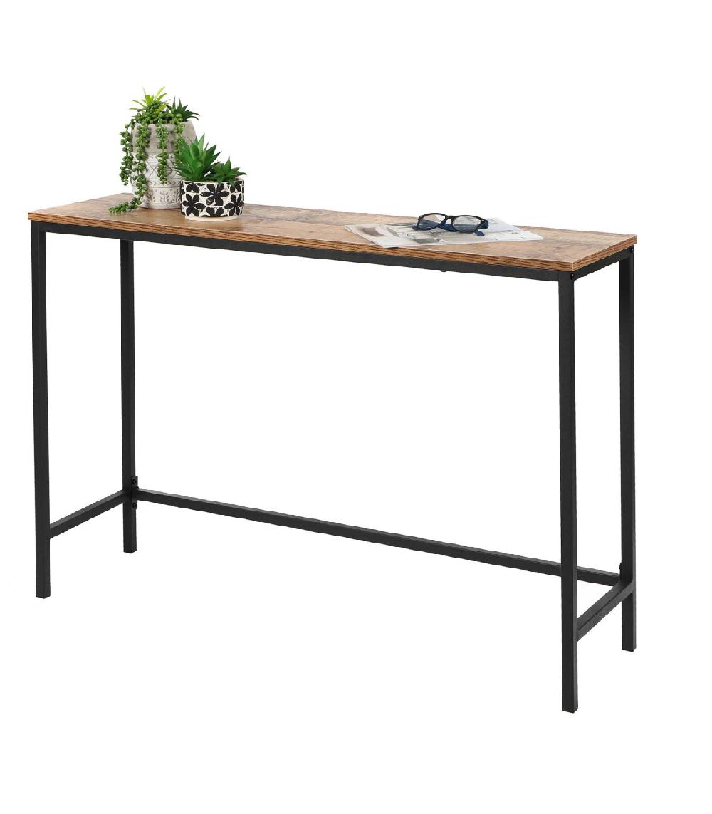 wadiga Console d'Entrée Simple en Bois et Métal Noir - Longueur 105cm