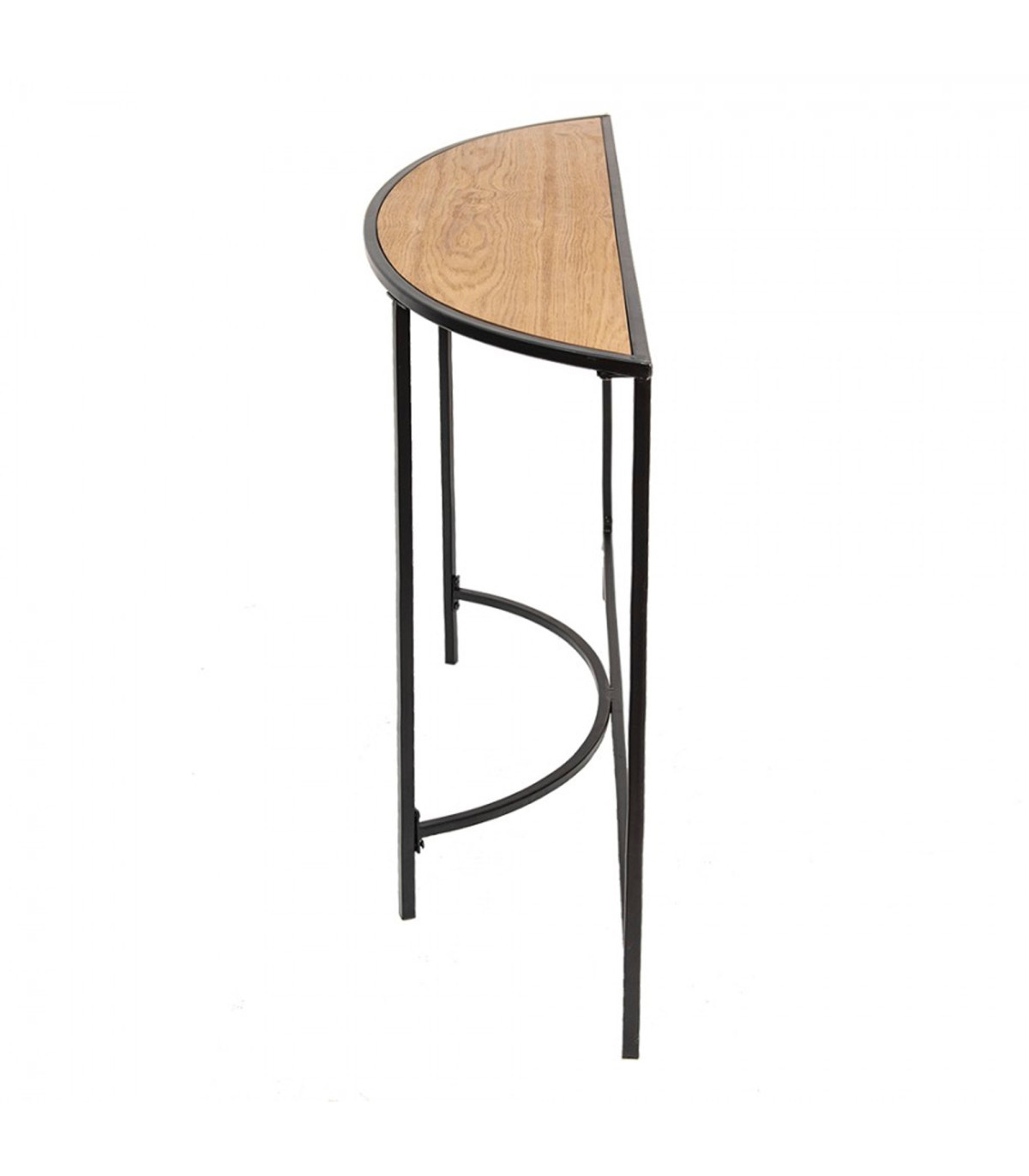 Wadiga Console Demi-lune Bois Et Métal Noir 120x31x81cm