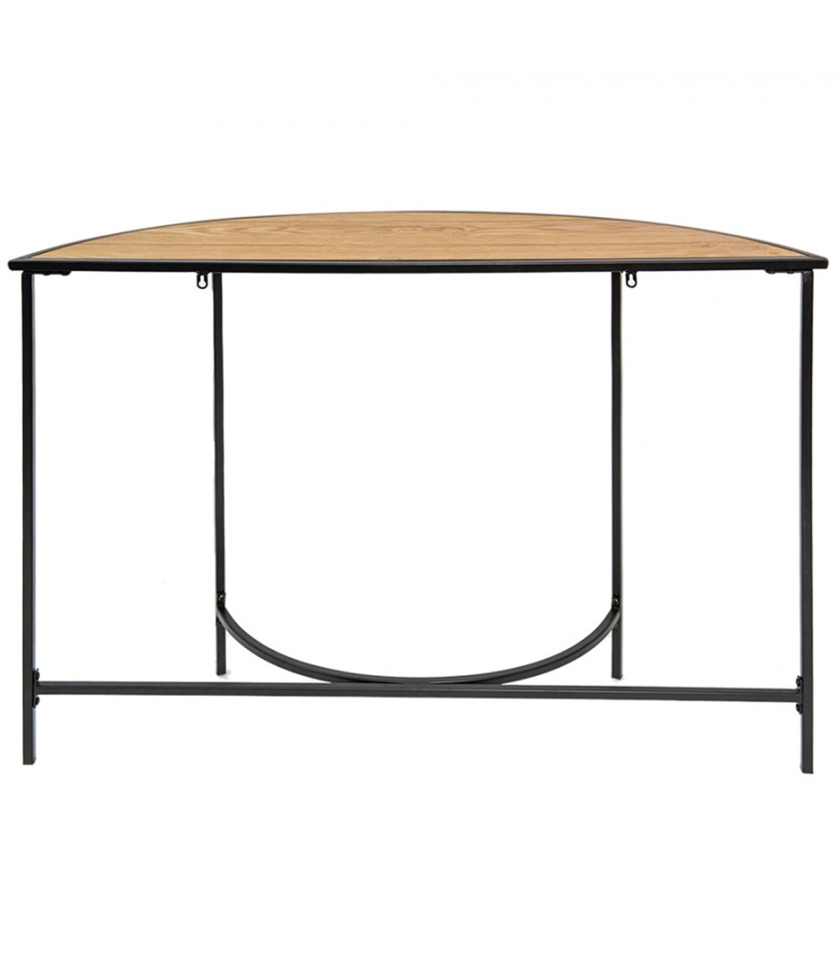 Wadiga Console Demi-lune Bois Et Métal Noir 120x31x81cm