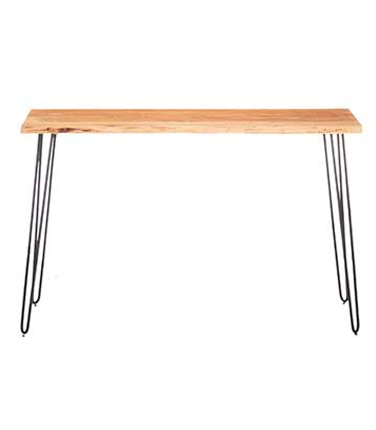 Wadiga Console En Bois Live Edge Et Métal Noir 120x35x77cm