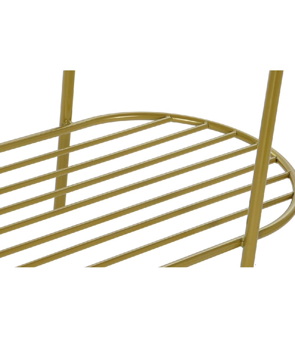 Wadiga Console En Métal Doré Et Plateau En Verre Cannage - 99.5x38x80cm