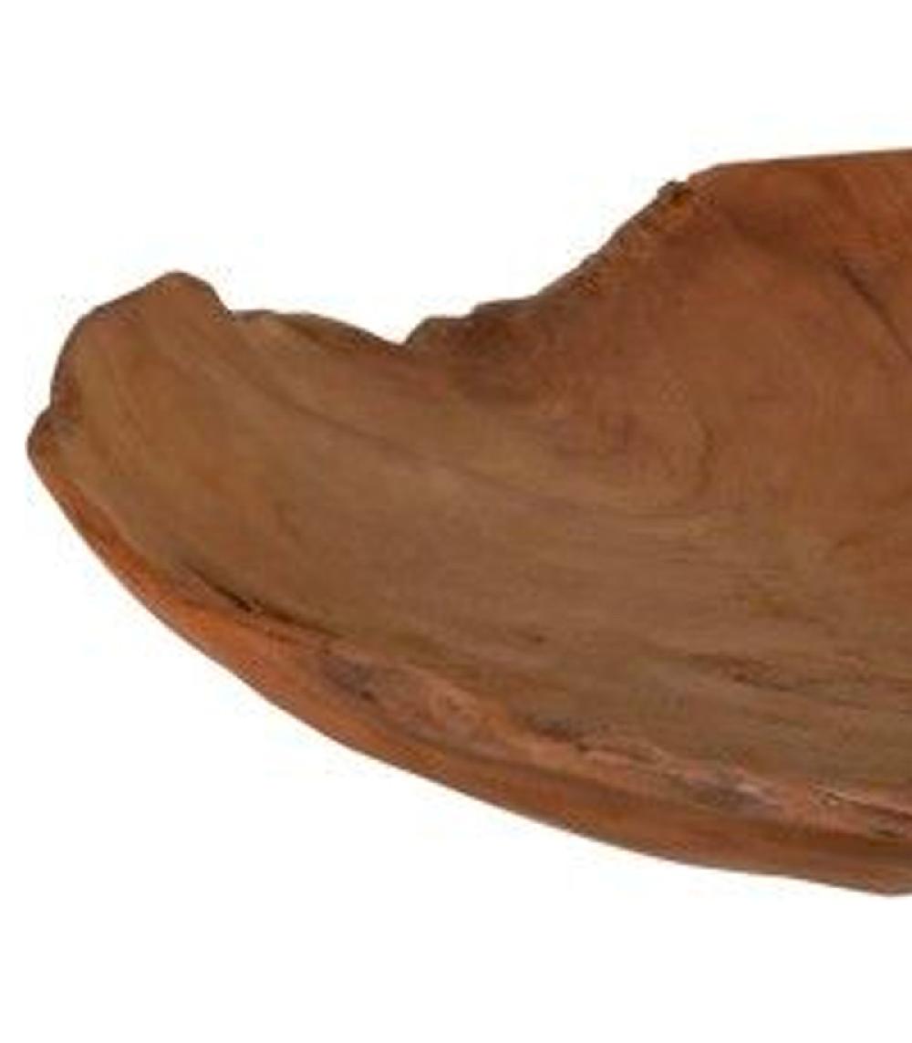 Wadiga Corbeille à Fruits Coupelle Décorative En Bois Teck Nature 30cm
