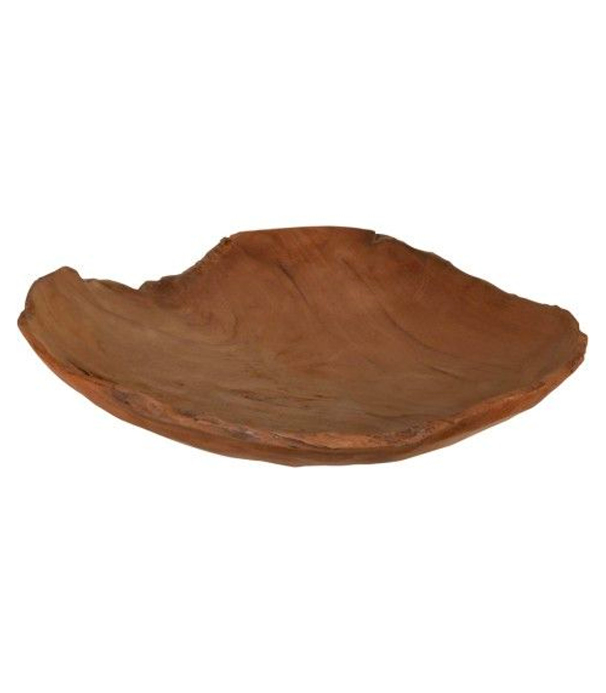 wadiga Corbeille à fruits coupelle décorative en bois teck nature 30cm