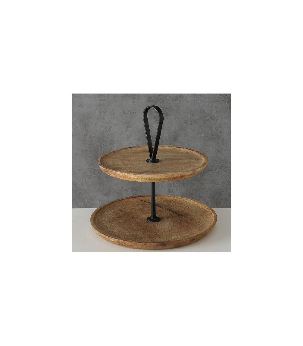 Wadiga Corbeille à Fruits Décorative Bois Et Métal 2 Étages