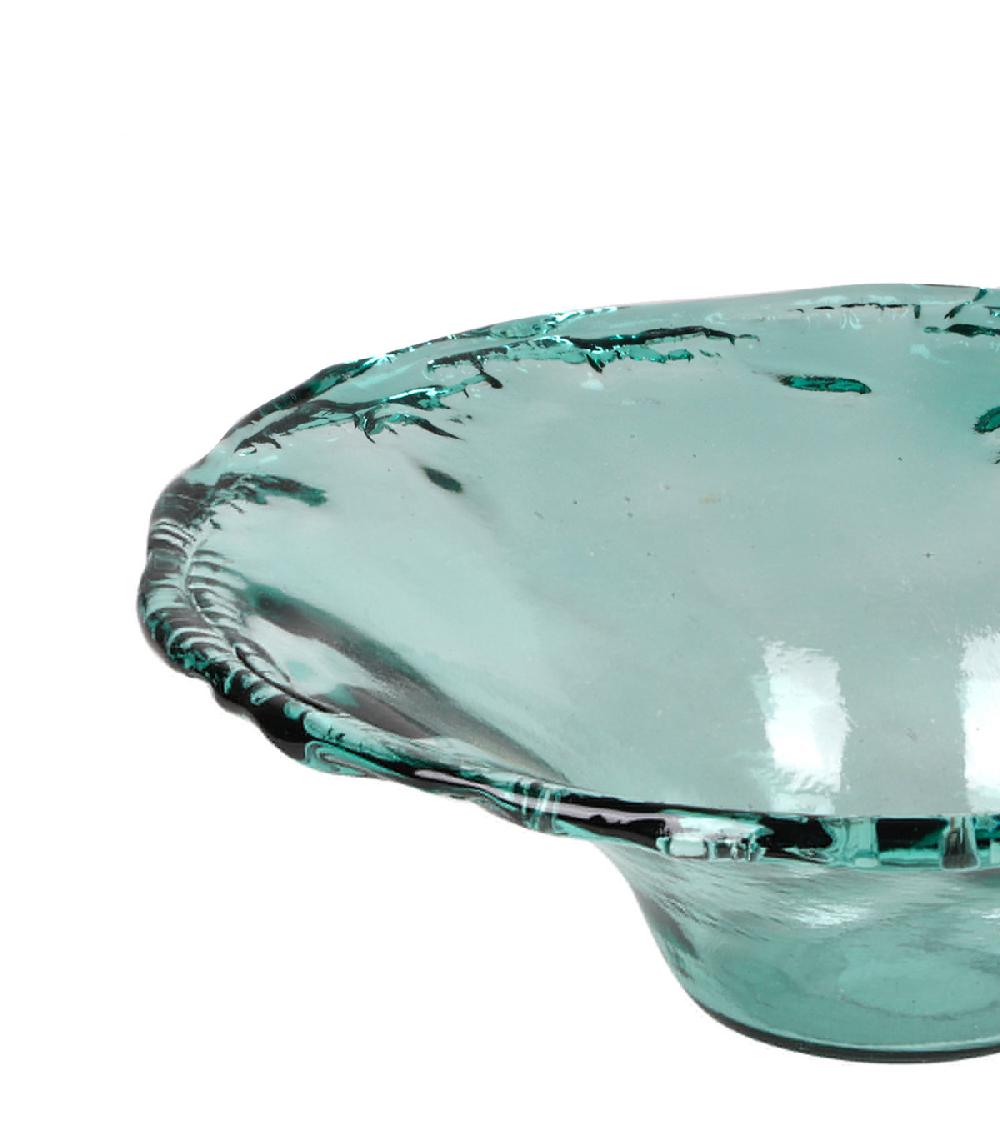 Wadiga Corbeille à Fruits Décorative En Verre Recyclé 39.5x39.5x12.5cm