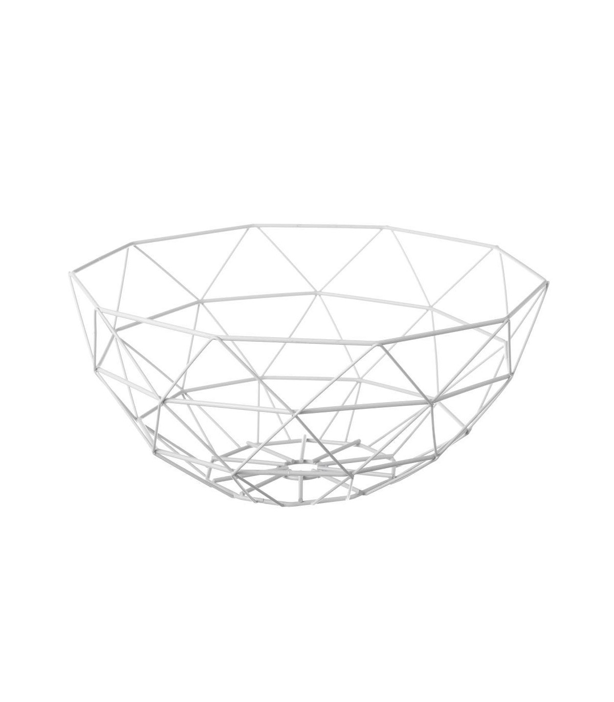 wadiga Corbeille à fruits en métal blanc géométrique - 35x35x15.5cm