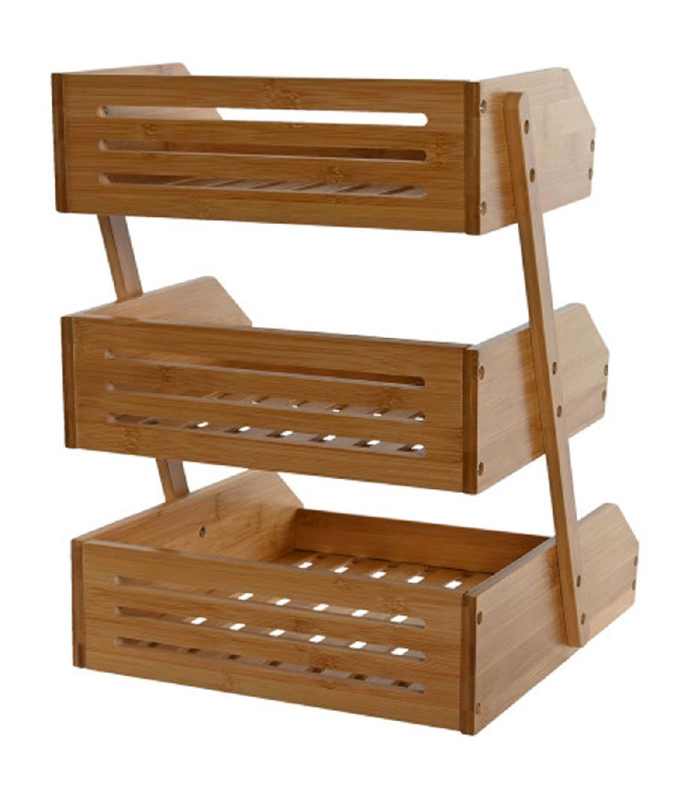 Wadiga Corbeille à Fruits étagée En Bambou 30x33x41cm