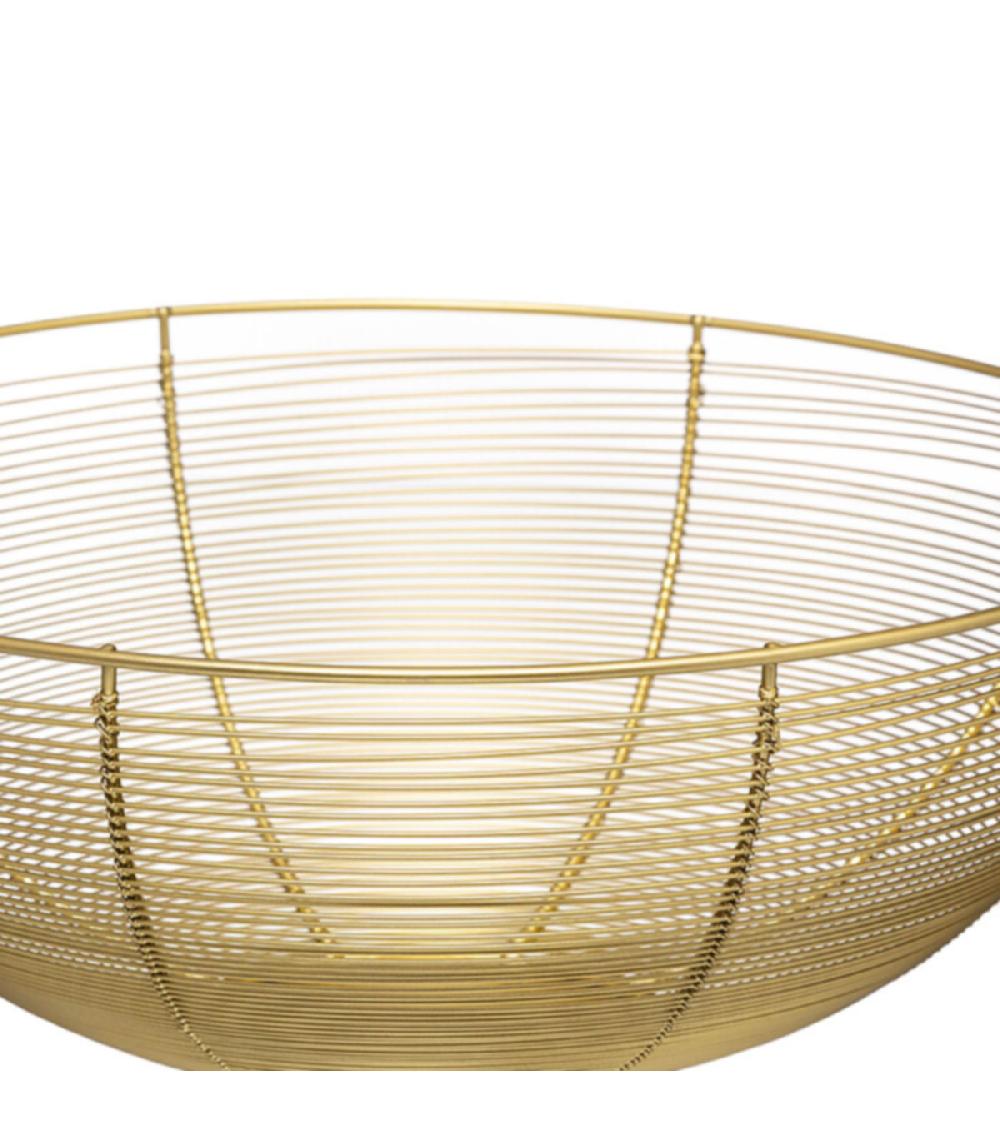 Wadiga Corbeille à Fruits Ronde En Métal Doré - 12x12x32cm