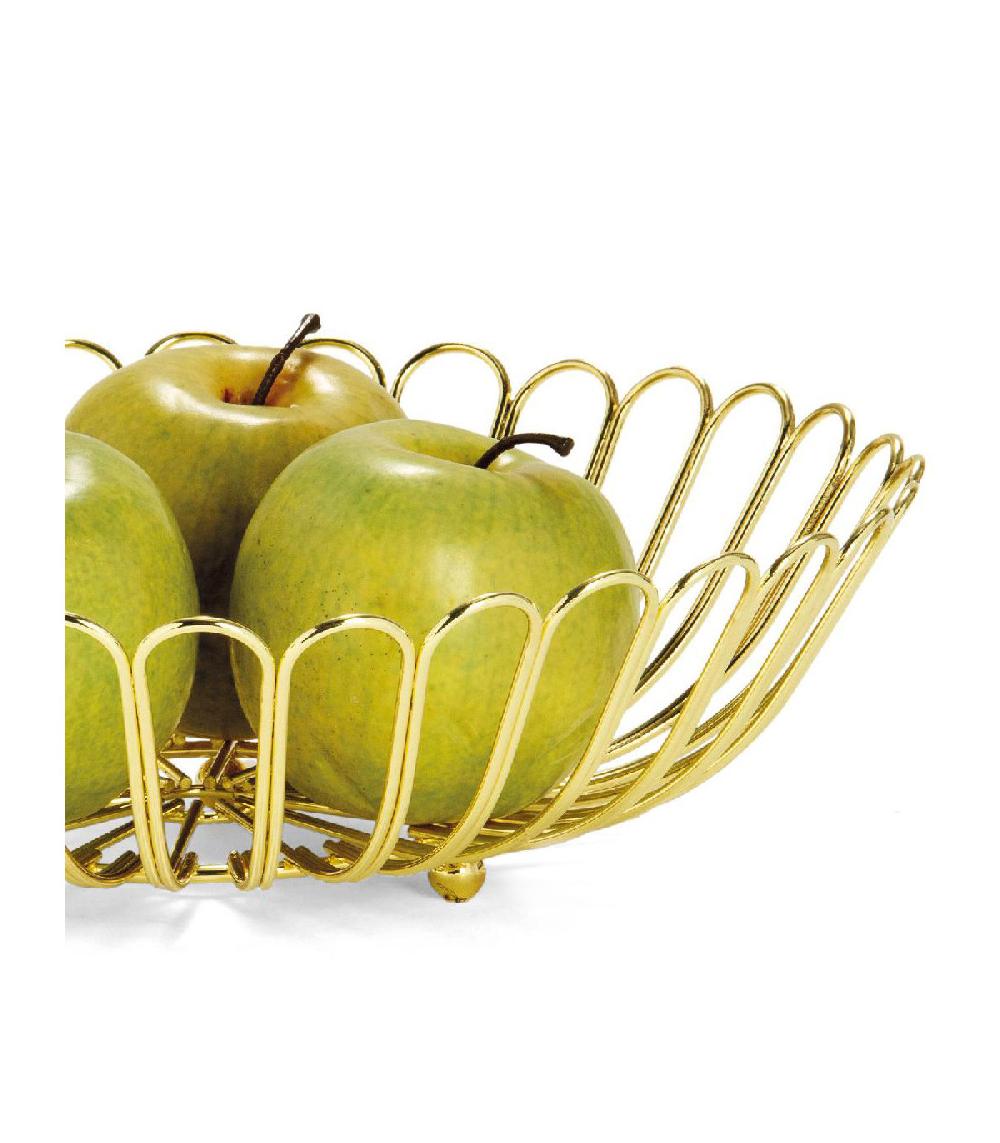 Wadiga Corbeille à Fruits Ronde En Métal Doré - 31.5x9cm
