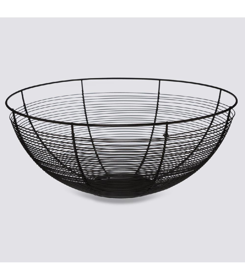 Wadiga Corbeille à Fruits Ronde En Métal Noir - 12x12x32cm