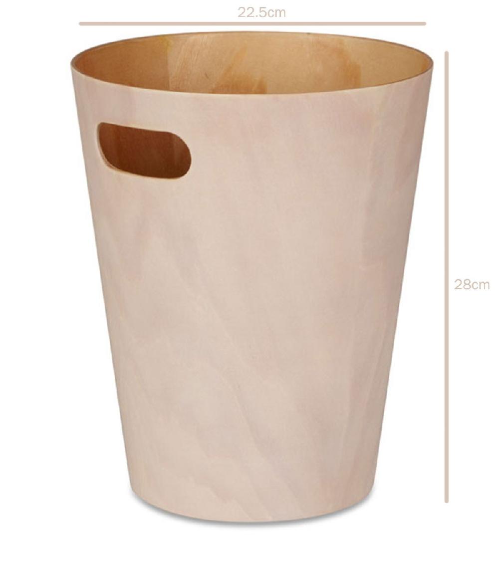 Wadiga Corbeille à Papier De Bureau En Bois Blanchi Woodrow - Umbra