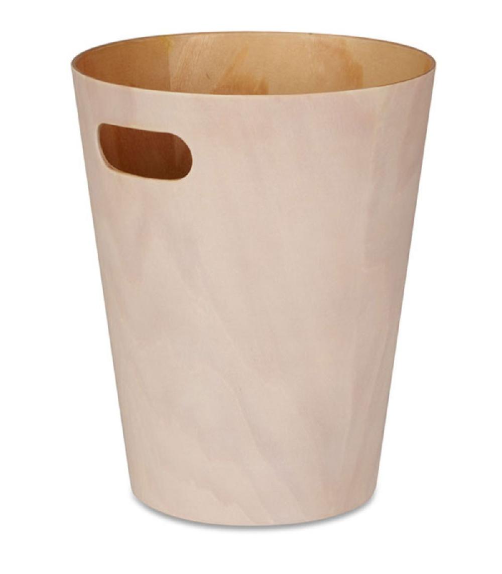 wadiga Corbeille à Papier de Bureau en Bois Blanchi Woodrow - Umbra