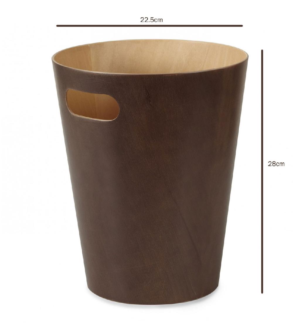 Wadiga Corbeille à Papier De Bureau En Bois Marron Foncé 'Woodrow'- Umbra
